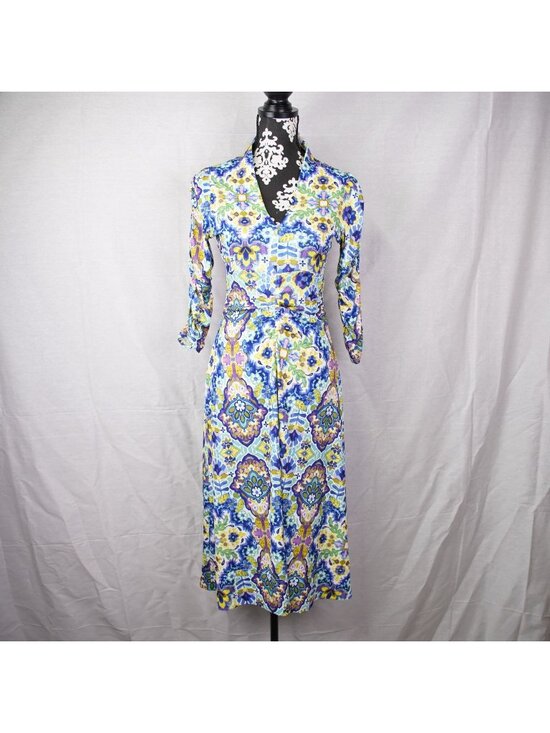 Johnny Was Dresses & Skirts - Johnny Was Jade Kiara Matte Jersey Tea Length Dress Size Small Stretch NWT